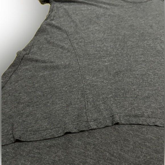 Cynthia Rowley grey long sleeve, v-neck shirt top tee, high-low hem. Size M - Picture 3 of 3